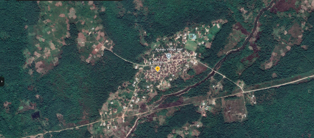 Satellite image showing Arukwo village in NIgeria's Rivers State/JournoTECH